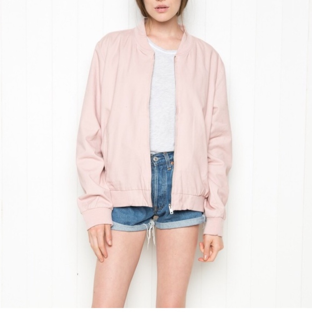 Brandy Melville Kasey Bomber Jacket Pink One Size